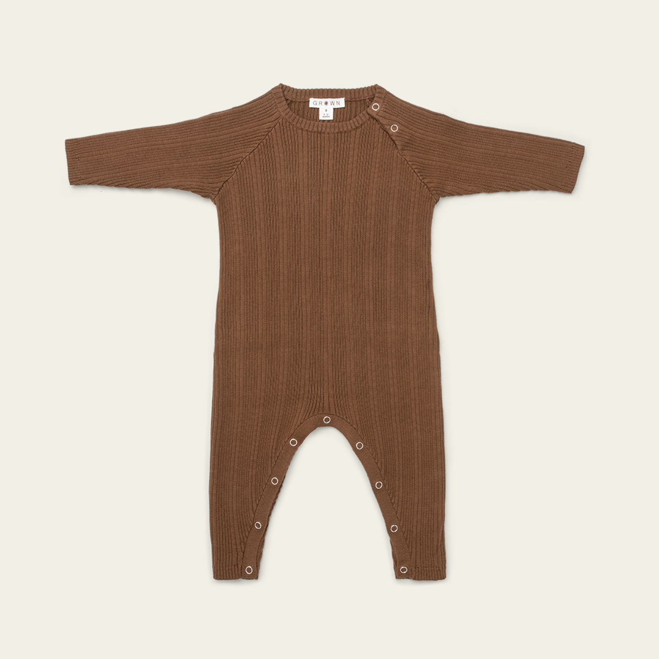 Organic Ribbed Jumpsuit - Espresso