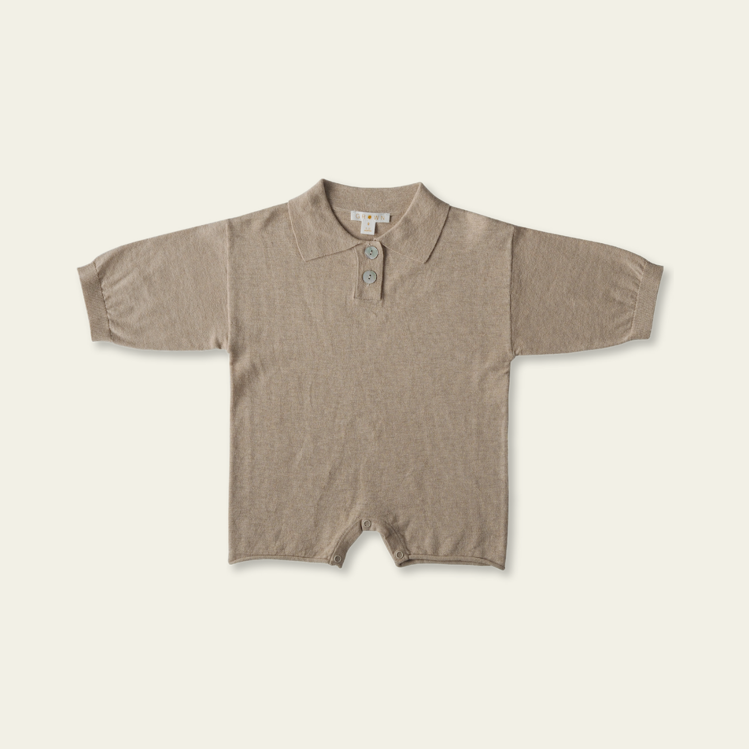 Hemp Collar Playsuit - Biscuit