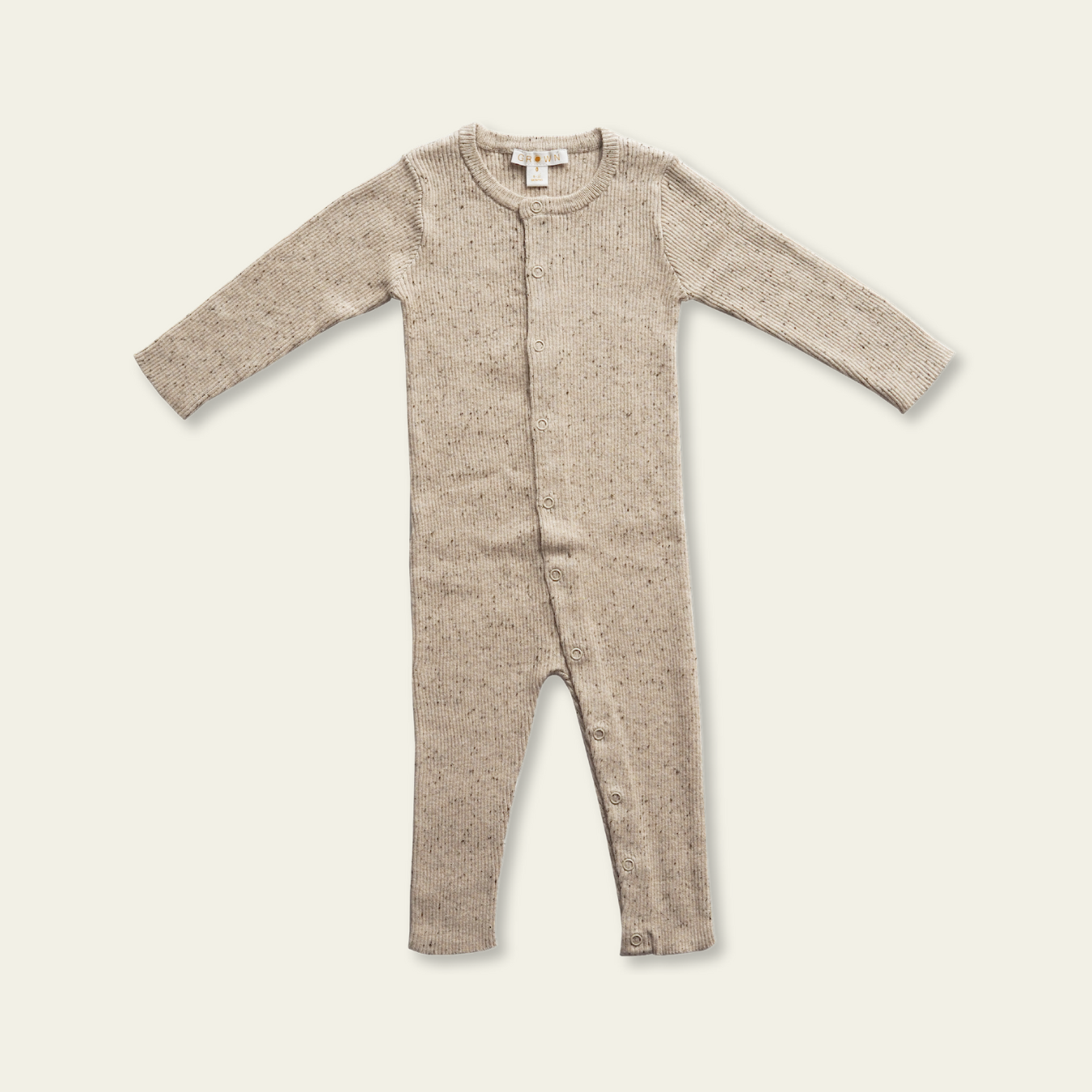 Mini Rib Speckle Essential Jumpsuit - Oatmeal Mud
