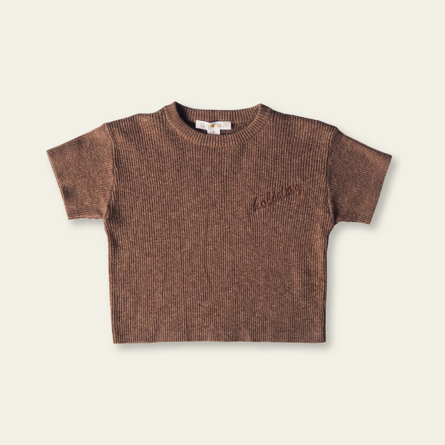 Ribbed Hemp Tee - Brownie