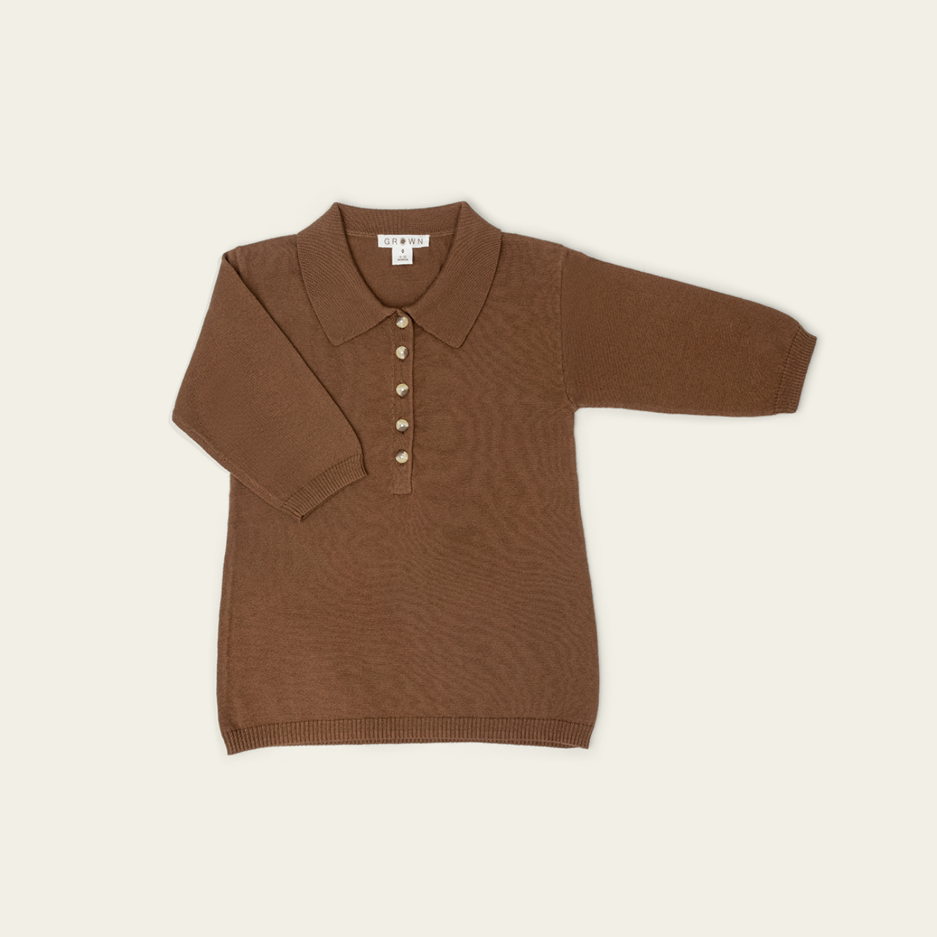 Organic Collar Dress - Espresso