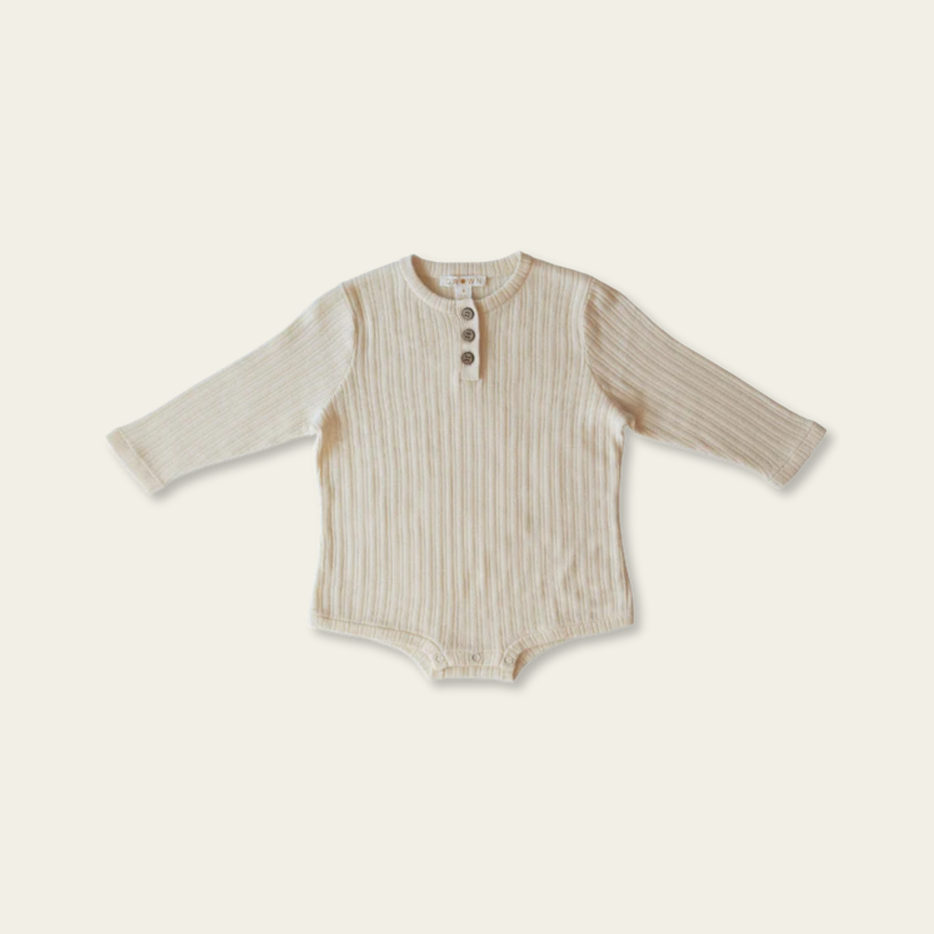 Ribbed Button Bodysuit - Milk