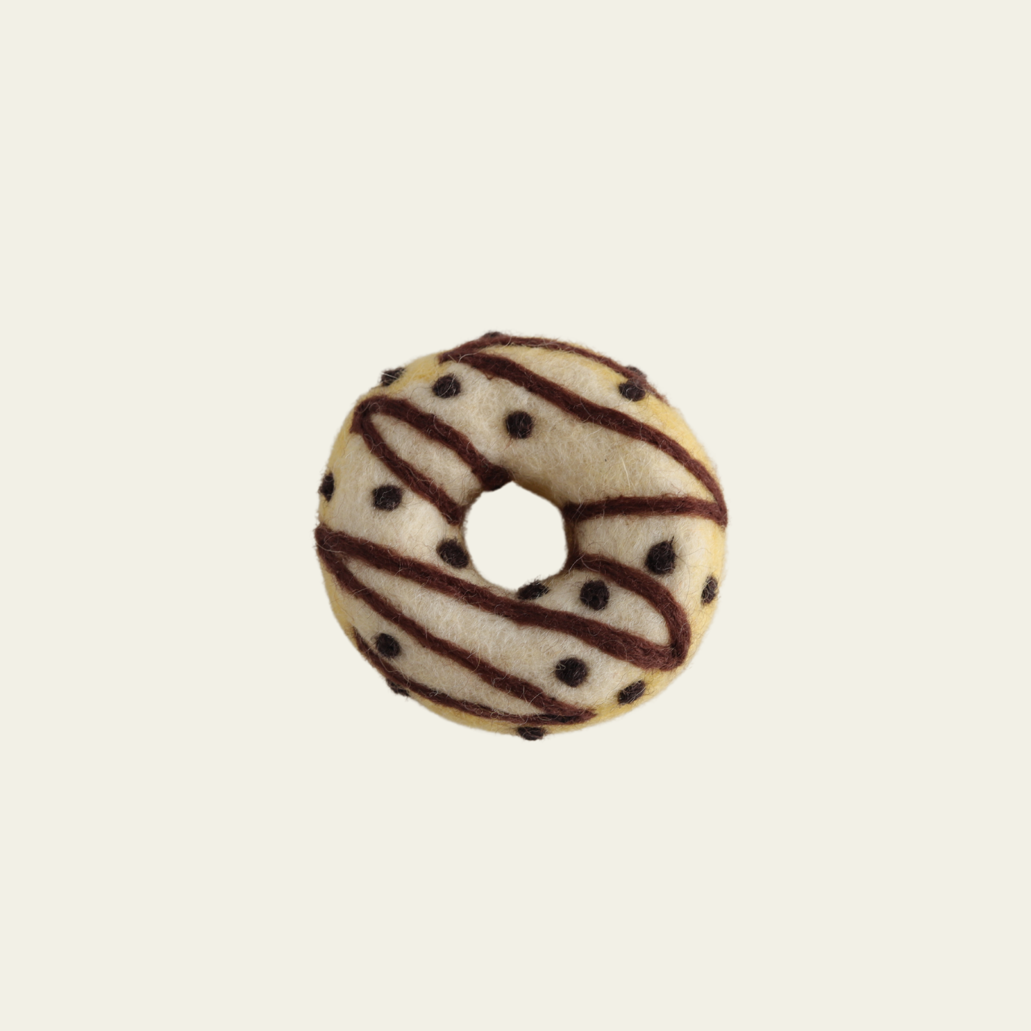 Felt White Choc Stripe Donut