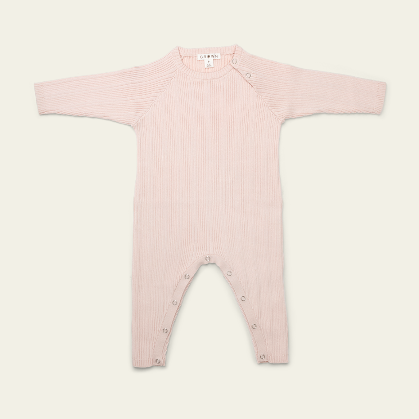 Organic Ribbed Jumpsuit - Pink Salt