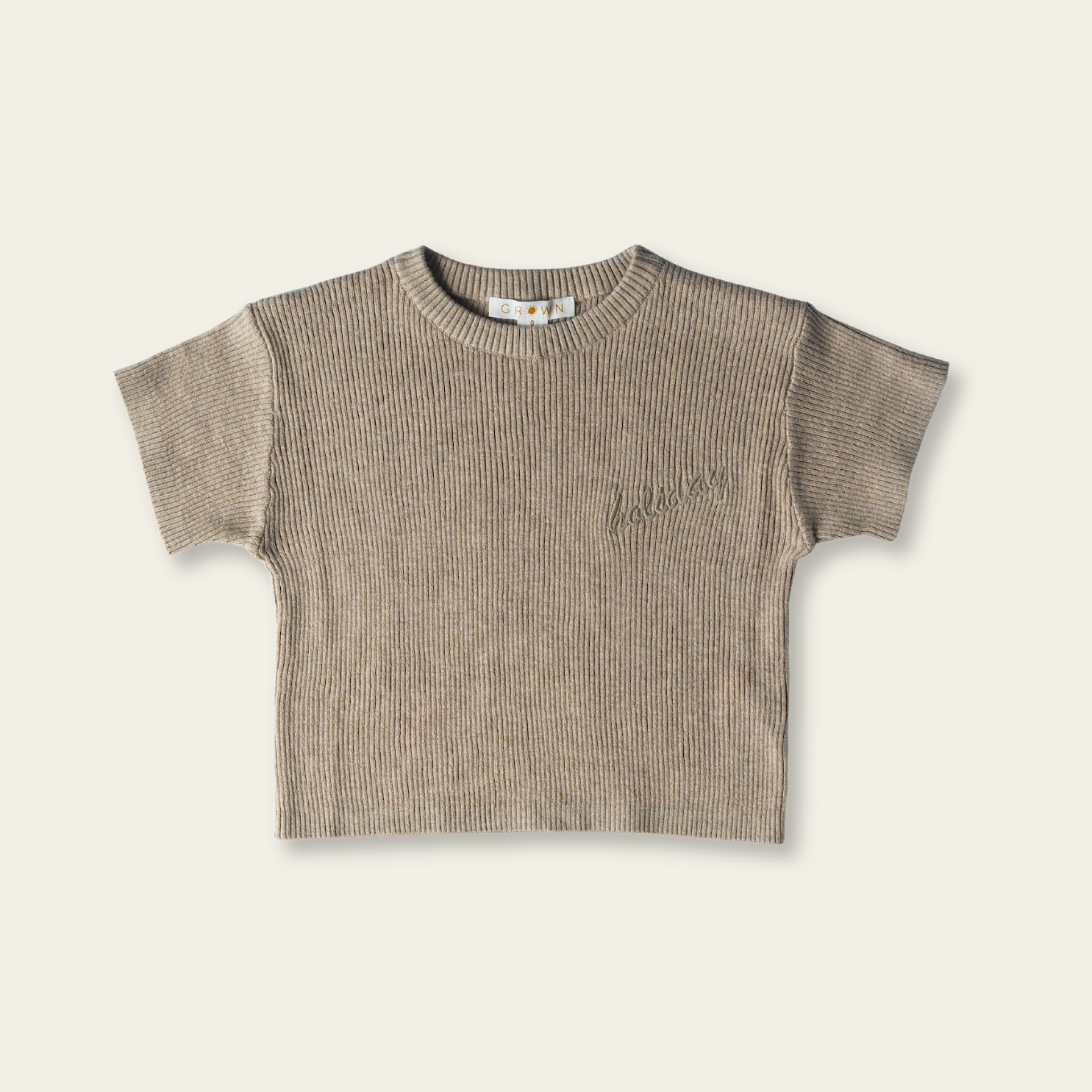 Ribbed Hemp Tee - Biscuit