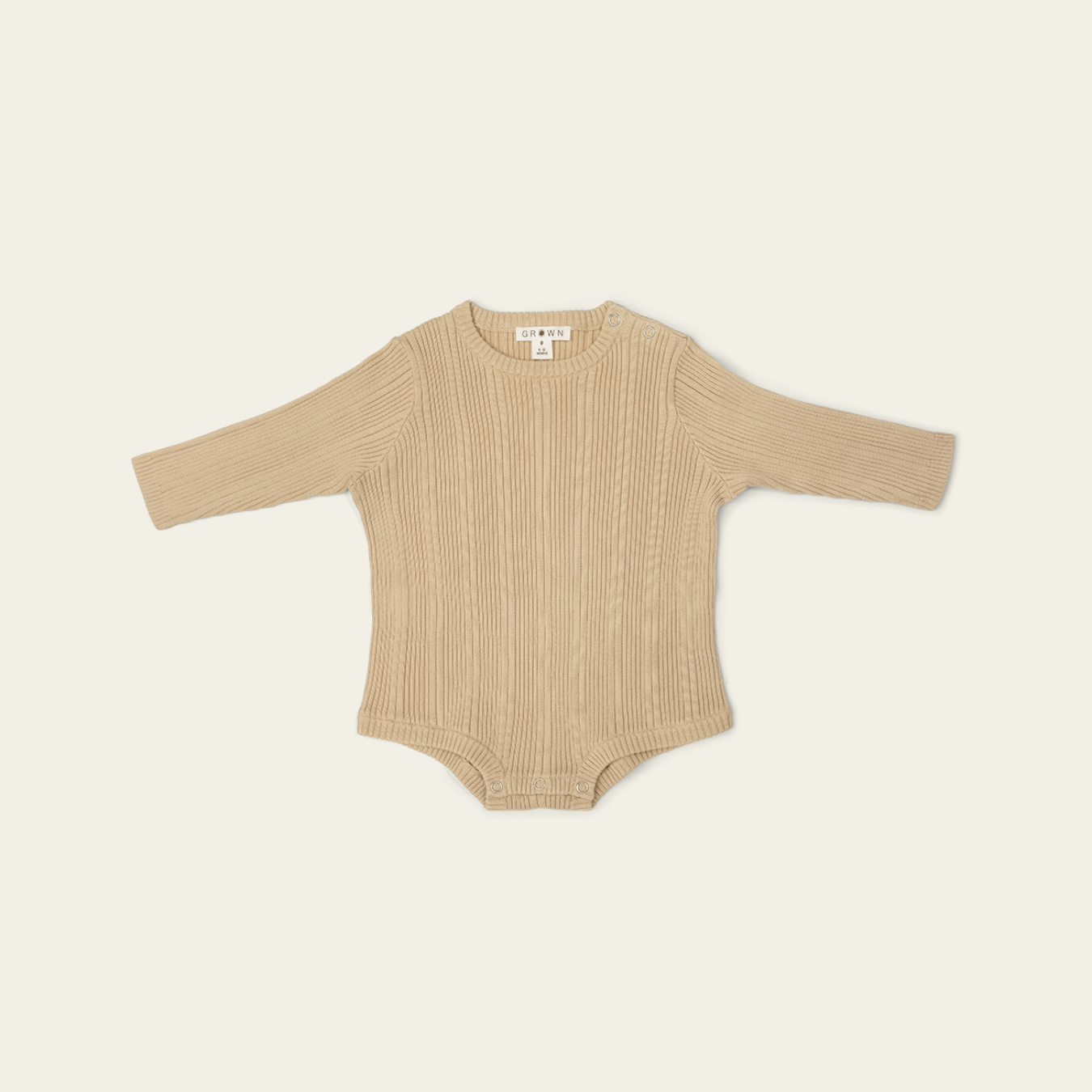 Organic Ribbed Romper - Oyster